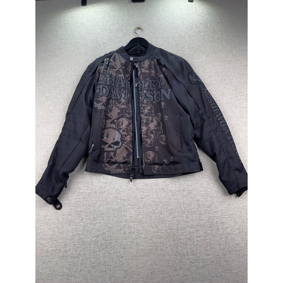 Harley-Davidson Other - Harley-Davidson Willie G Skull Riding Jacket Mens Black Textile Biker Coat Large